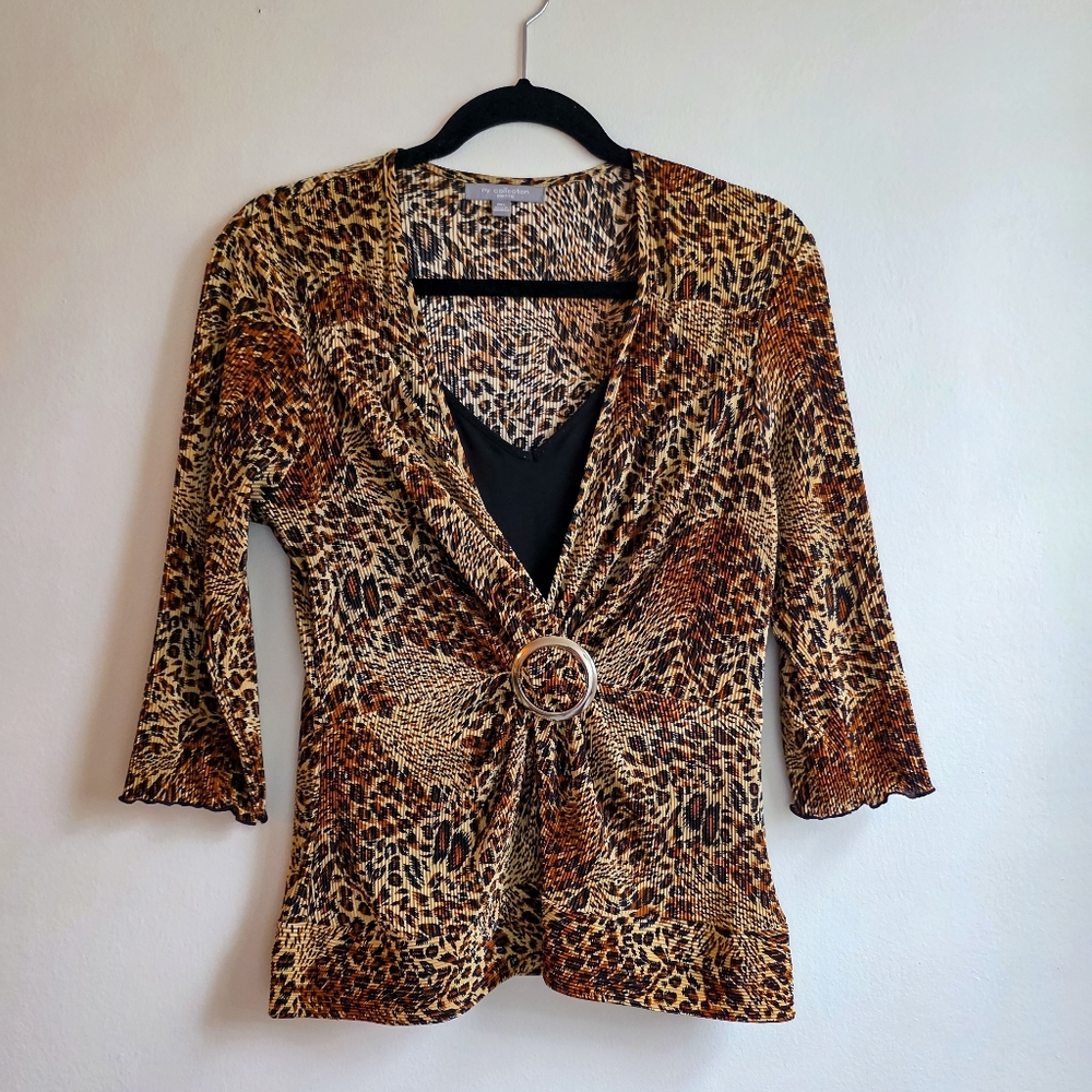 Vintage Y2K Leopard Print Top
